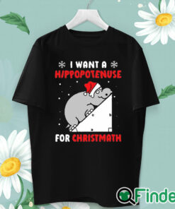unisex T shirt I Want A Hippopotenuse For Christmas Shirt