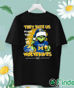 unisex T shirt They Hate Us Because Ain't Us Michigan Wolverines Go Blue The Grinch Christmas Shirt
