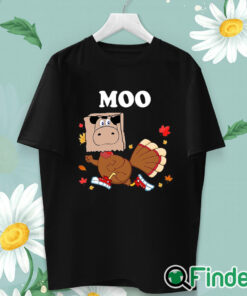 unisex T shirt Turkey Moo Thanksgiving Shirt