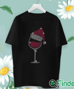 unisex T shirt Women's Christmas Jewelry Red Wine Glass Print Sweater