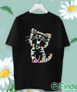 unisex T shirt Women's Christmas lights cat Print Sweatshirt