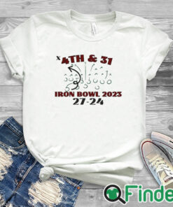 white T shirt Official alabama crimson tide 4th & 31 iron bowl shirt
