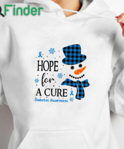 white hoodie Hope for a cure Dibetes awareness, Christmas snowman diabetic Shirt