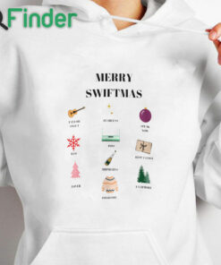white hoodie Merry Swiftmas Shirt, Eras Tour Crewneck Sweatshirt Unisex Shirt