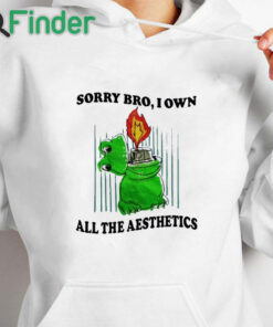white hoodie Sorry Bro I Own All The Aesthetics Shirt