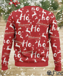 Budweiser Christmas Hohoho Reindeer Pattern Ugly Sweaters