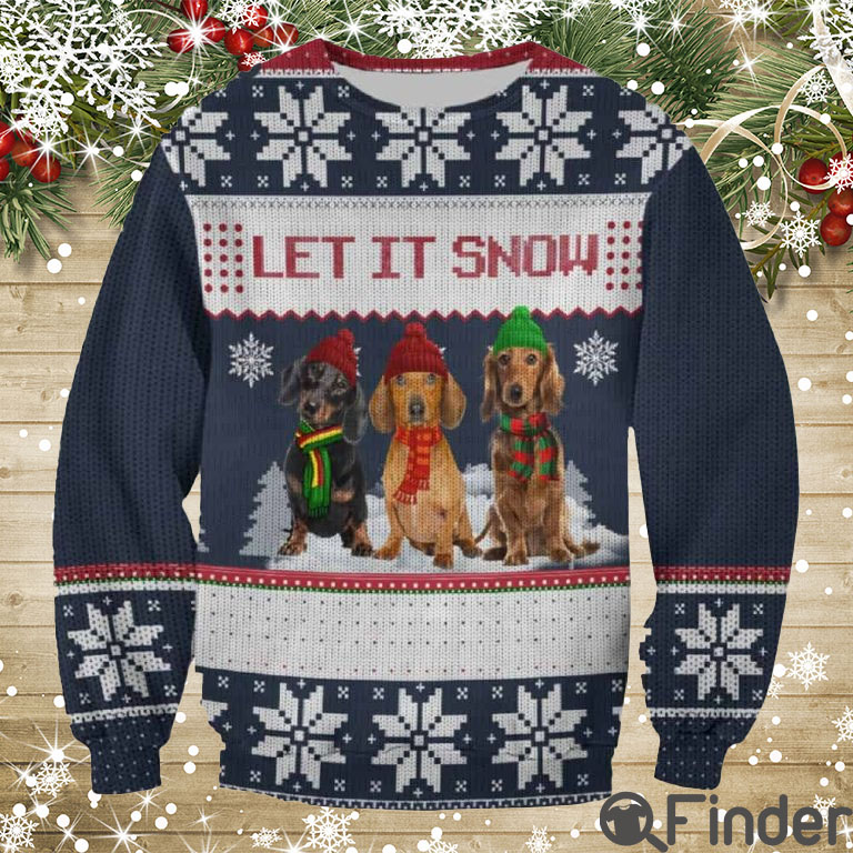 Dachshund Let It Snow Christmas 3D Full Print Shirt Dachshund Let It Snow Christmas 3D Full Print Shirt