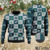 Eagles Logo Checkered Flannel Design Knitted Ugly Christmas Sweater