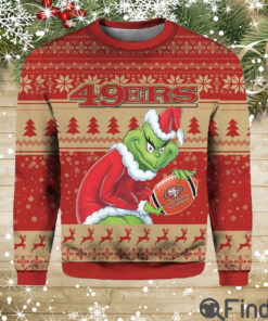 Grnch 49ers Santa Hat Ugly Christmas Sweaters