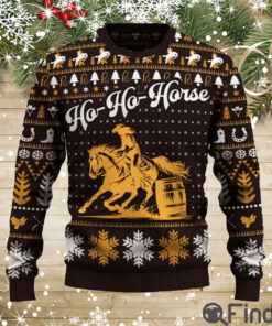 Ho Ho Horse Barrel Racing Cowgirl Ugly Christmas Sweater