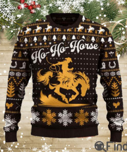 Ho Ho Horse Saddle Bronc Riding Christmas Ugly Sweater