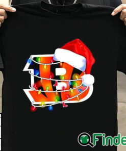 T shirt black Cincinnati Bengals Santa Hat Christmas Lights Sweatshirt