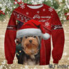 Yorkshire Terrier Wearing Christmas Hat 3D Full Print Shirt