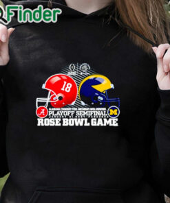 black hoodie Alabama Crimson Tide vs. Michigan Wolverines Playoff Semifinal 2024 Rose bowl game shirt