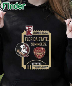 black hoodie December 30,2023 Florida State Seminoles Capital One Orange Bowl Shirt