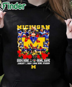 black hoodie Michigan 2024 Rose Bowl Game January 1 2024 Bowl Season 2023 2024 Shirt