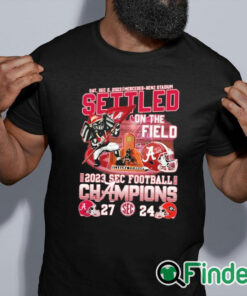 black shirt 2023 SEC Champions Alabama Football Alabama 27 24 Georgia Shirt