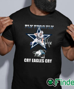 black shirt Cowboys Fly Ferg Fly Cry Eagles Cry Shirt