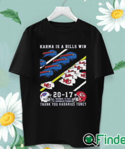 unisex T shirt Buffalo Bills And Kansas City Chiefs Karma Is A Bills Win Thank You Kadarius Toney Shirt
