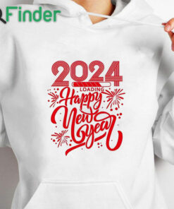 white hoodie 2024 HAPPY NEW YEAR Letter Print Unisex Shirt