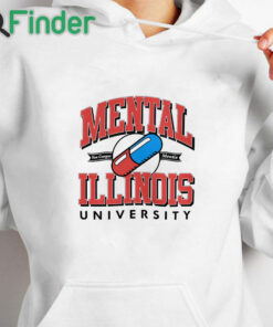white hoodie Mental Illinois University Sweatshirt
