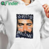 white hoodie Post Malone x Dallas Cowboys photo T shirt