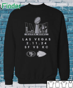 Sweatshirt Official kansas City Chiefs vs. San Francisco 49ers Super Bowl LVIII Las Vegas 2.11,2024 Shirt
