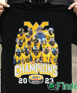 T shirt black 2023 Duke's Mayo Bowl Champions West Virginia Mountaineers Team Shirt