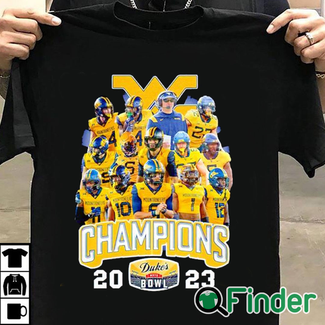 T shirt black Duke's Mayo Bowl Champions West Virginia Mountaineers 2023 shirt T shirt black Duke's Mayo Bowl Champions West Virginia Mountaineers 2023 shirt