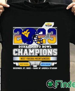 T shirt black Duke's Mayo Bowl Champions West Virginia Mountaineers 30 10 North Carolina 2023 shirt