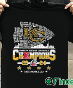 T shirt black KC Chiefs American Football Conference CHAMPIONS 2024 Shirt