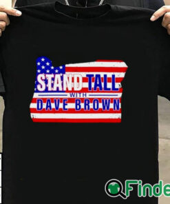 T shirt black Stand Tall With Dave Brown T Shirt