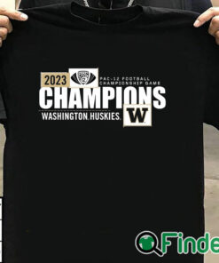 T shirt black Washington Huskies Champions 2023 Pac 12 Football Conference Championship T Shirt