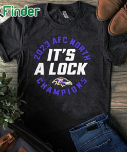 black T shirt 2023 AFC North Champions It's A Lock Ravens Shirt