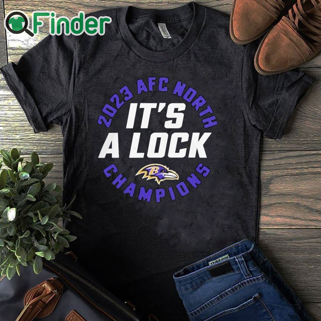 black T shirt 2023 AFC North Champions It's A Lock Ravens Shirt black T shirt 2023 AFC North Champions It's A Lock Ravens Shirt