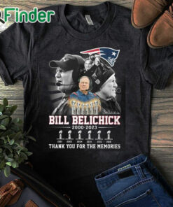 black T shirt Bill Belichick Patriots 2000 2023 6 Super Bowl Champion Thank You For The Memories Shirt