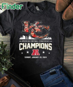 black T shirt KC Chiefs AFC CHAMPIONS 2023 2024 Signature Shirt