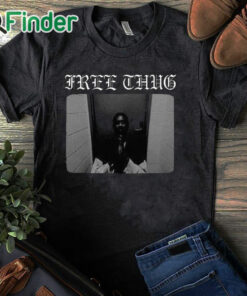 black T shirt La Flame Free Thug Shirt