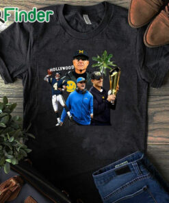 black T shirt La Fully Bolted Harbaugh Hollywood Shirt