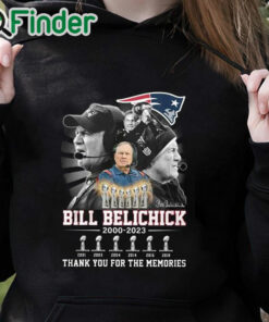 black hoodie Bill Belichick Patriots 2000 2023 6 Super Bowl Champion Thank You For The Memories Shirt