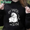black hoodie Eat Cheese And Sin Shirt