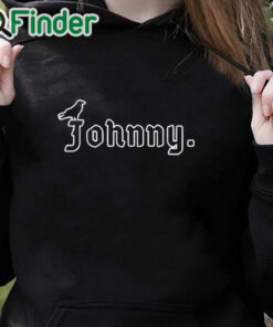 black hoodie Fieldstees The Johnny T Shirt
