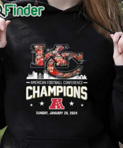 black hoodie KC Chiefs AFC CHAMPIONS 2023 2024 Signature Shirt