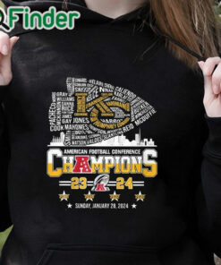 black hoodie KC Chiefs American Football Conference CHAMPIONS 2024 Shirt