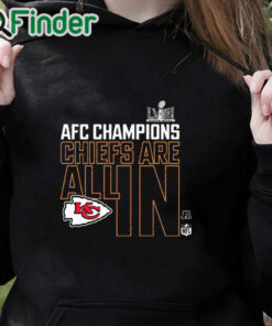 black hoodie Kansas City Chiefs Afc Championship 2024 All In T Shirt