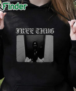 black hoodie La Flame Free Thug Shirt