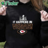 black hoodie Official 2024 It happens in Vegas Kansas City Chiefs Super Bowl LVII t shirt