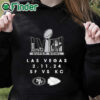 black hoodie Official kansas City Chiefs vs. San Francisco 49ers Super Bowl LVIII Las Vegas 2.11,2024 Shirt
