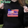 black hoodie Stand Tall With Dave Brown T Shirt