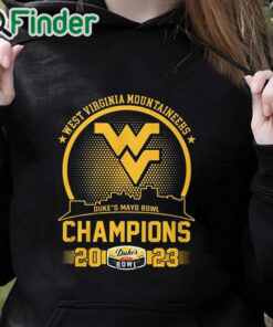 black hoodie West Virginia Mountaineers Duke's Mayo Bowl Champions 2023 Shirt